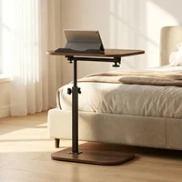 Table d'appoint en forme de C réglable en hauteur avec fente pour téléphone, table d'appoint de canapé en bois de style industriel, table portable pour ordinateur portable et collations pour canapé, chambre et salon 6