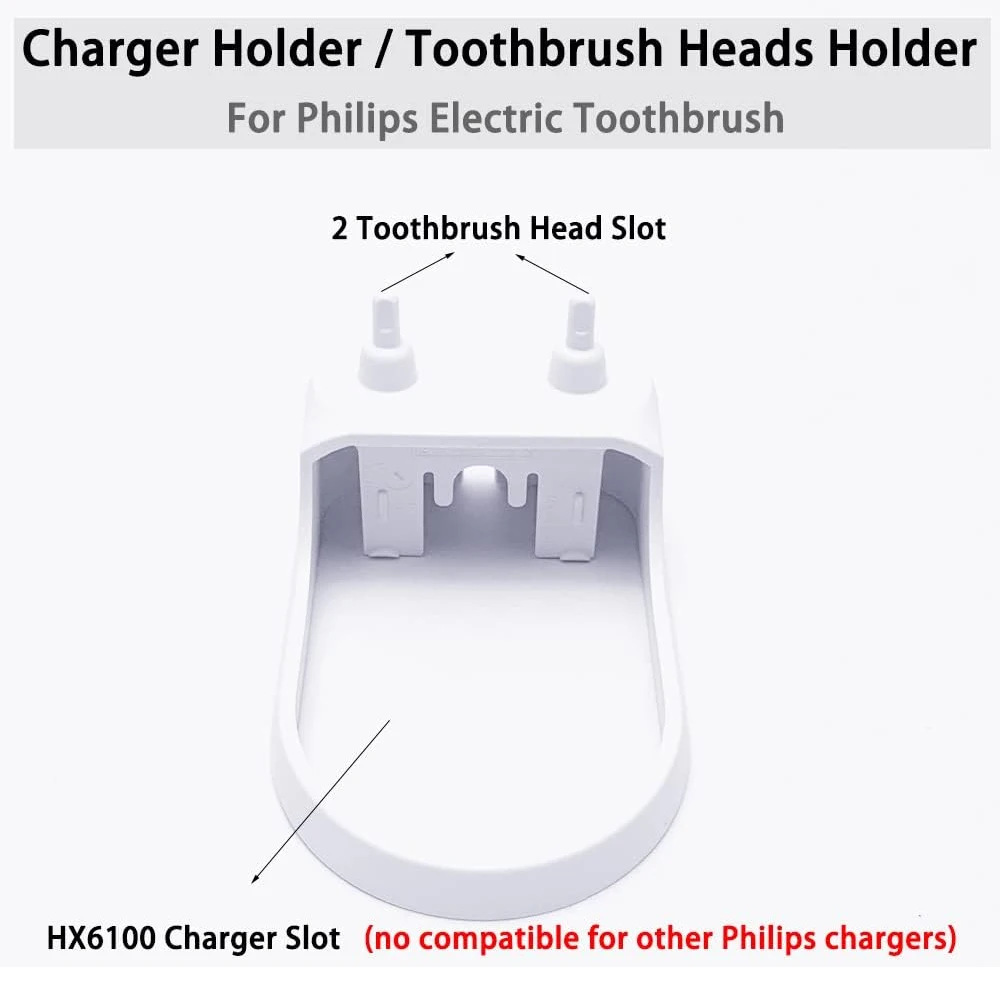 Brush Head Holder & 6 Pcs Toothbrush Head Covers Compatible with Philips Sonicare 2 Series Electric Toothbrush for HX6511 HX6100