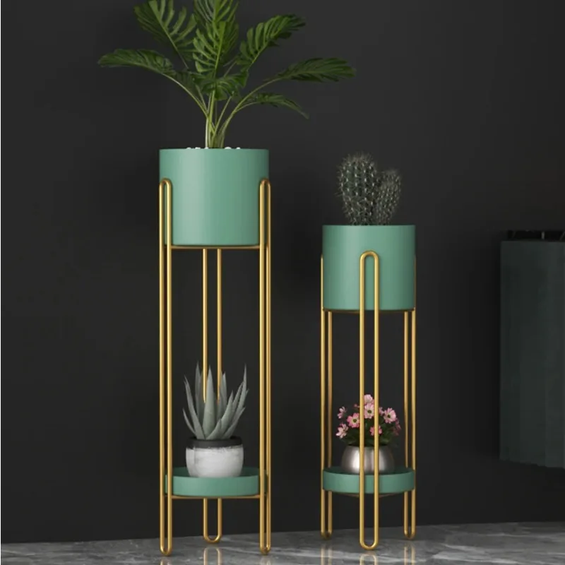 Special Fashion Light Luxury Gold Plant Stand High Load-Bearing Floor Flower Rack Simple Modern Living Room Greenery Shelf