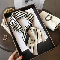 Elegant Nordic Style All Seasons Scarf Faux Silk Large Square Shawl Simple Chic Decorative Wrap For Teens - Image 2