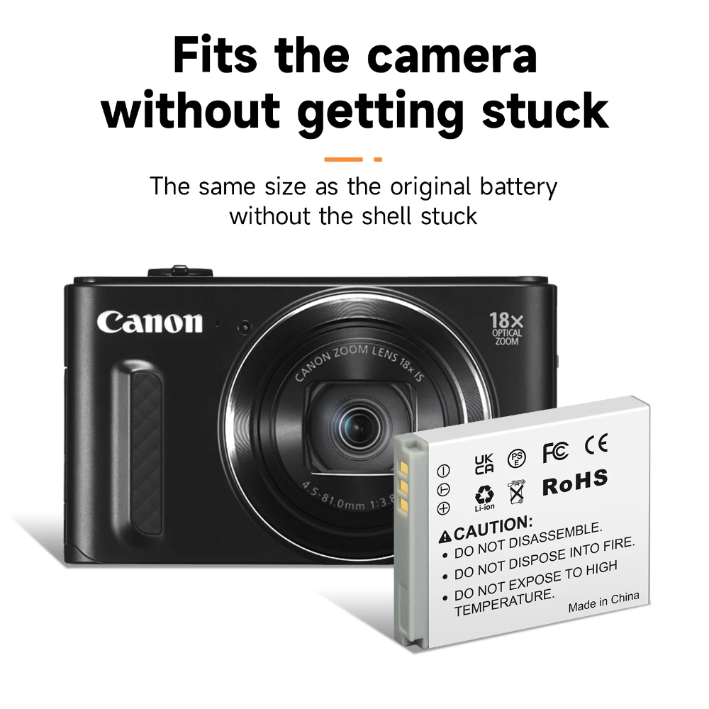 1800mAh NB-6L NB6LH NB-6LH Camera Battery with Dual slot