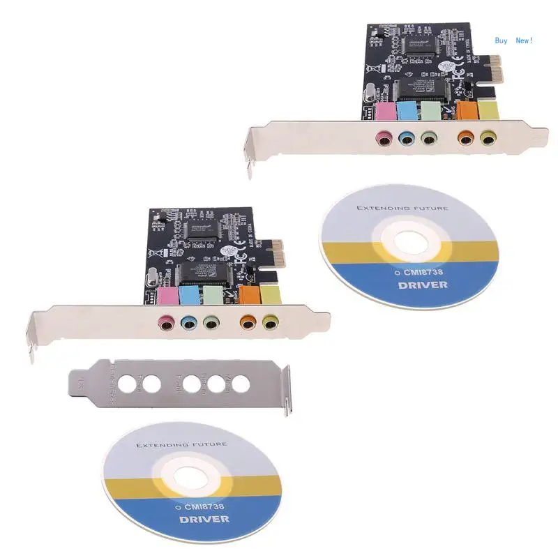 

PCI-E Digital Sound Card 5.1 Solid Capacitors CMI8738 Chipset + Barrier