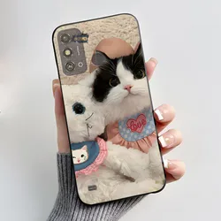 Aesthetic Cute Cat Astronaut Black Soft Silicone Phone Case & Bumper Cover for ZTE Blade A53 Pro (HEI - TPU431)
