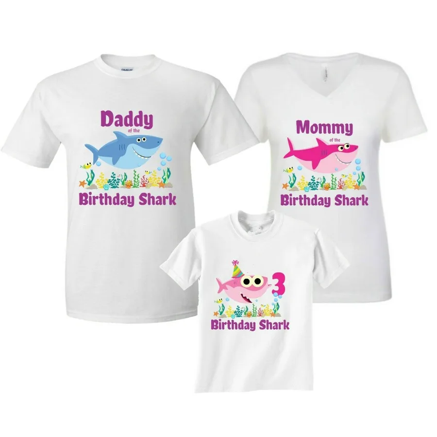 

Funny Shark Family Matching Outfits Big Family Shark T Shirts Dad Mon Baby All Family Member Availible Birthday Gift T-Shirts