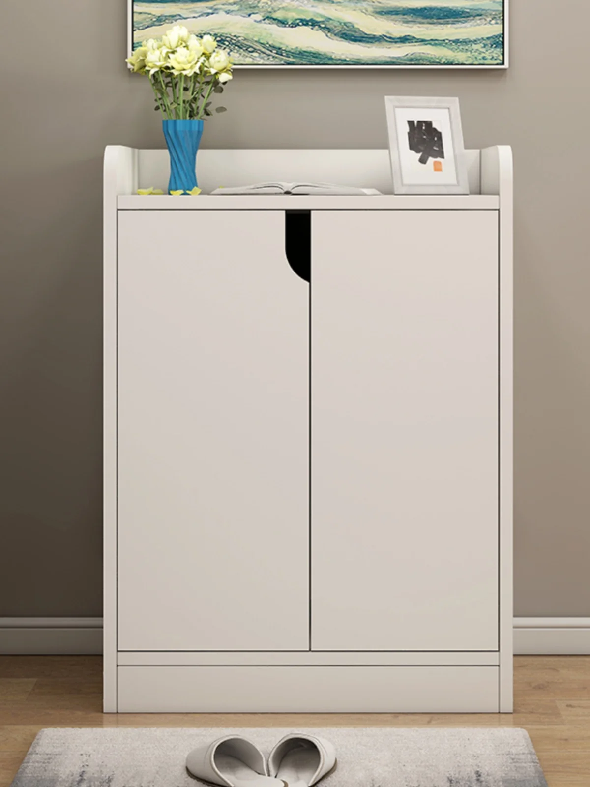 خزانة أحذية خشبية مدخل المنزل