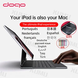 DOQO – housse de clavier magnétique en alliage d'aluminium, housse de tablette rotative à 12.9 ° pour iPad Pro 11 2021 2020 2018 10.9 Air 4 360 