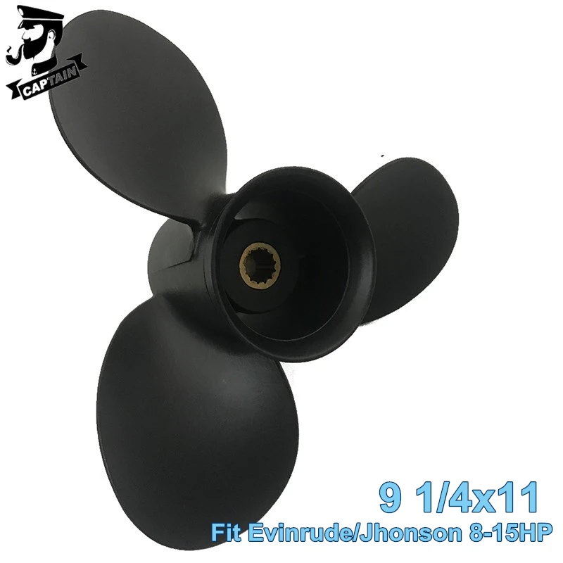 

Captain Outboard Propeller 9 1/4X11 Fit Evinrude Johnson OMC Engines 8HP 9.9HP 15HP Aluminum 13 Tooth Spline Marine Engine Parts