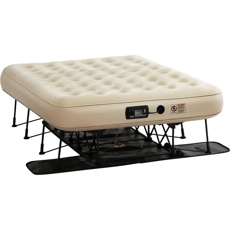 

Simpli comfy EZ air bed self-inflating Queen size air mattress with built-in frame, pump and wheeled case