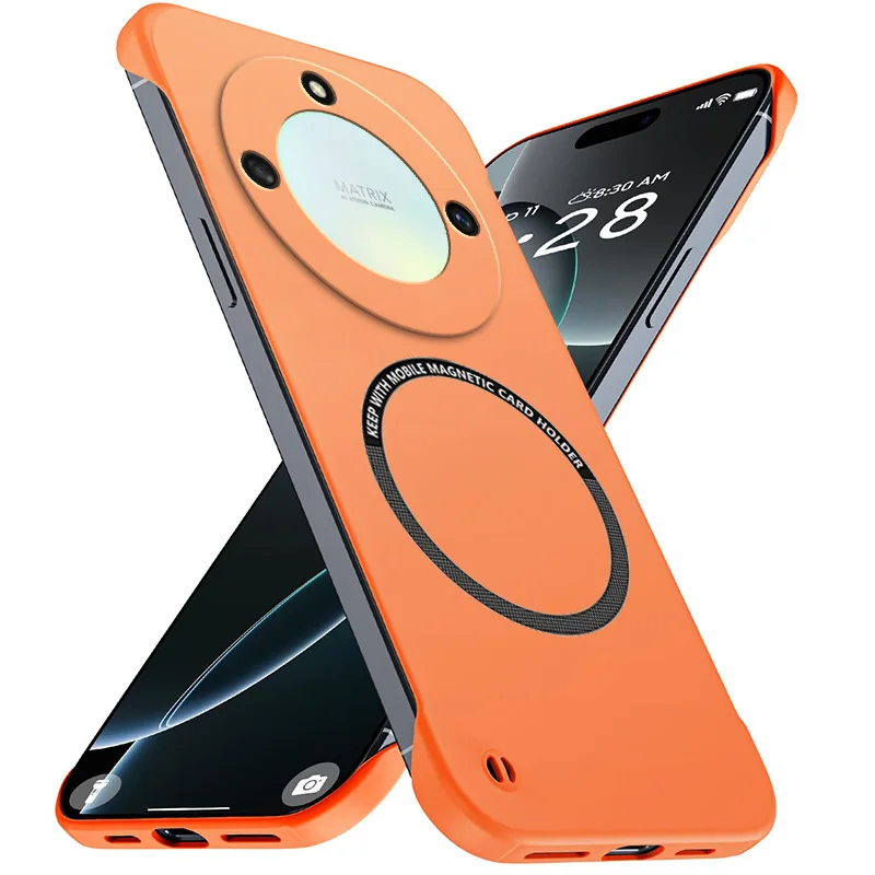 Magnetic Slim Frameless Phone Case - Matte Anti-Scratch PC Cover, Borderless Shockproof Armor