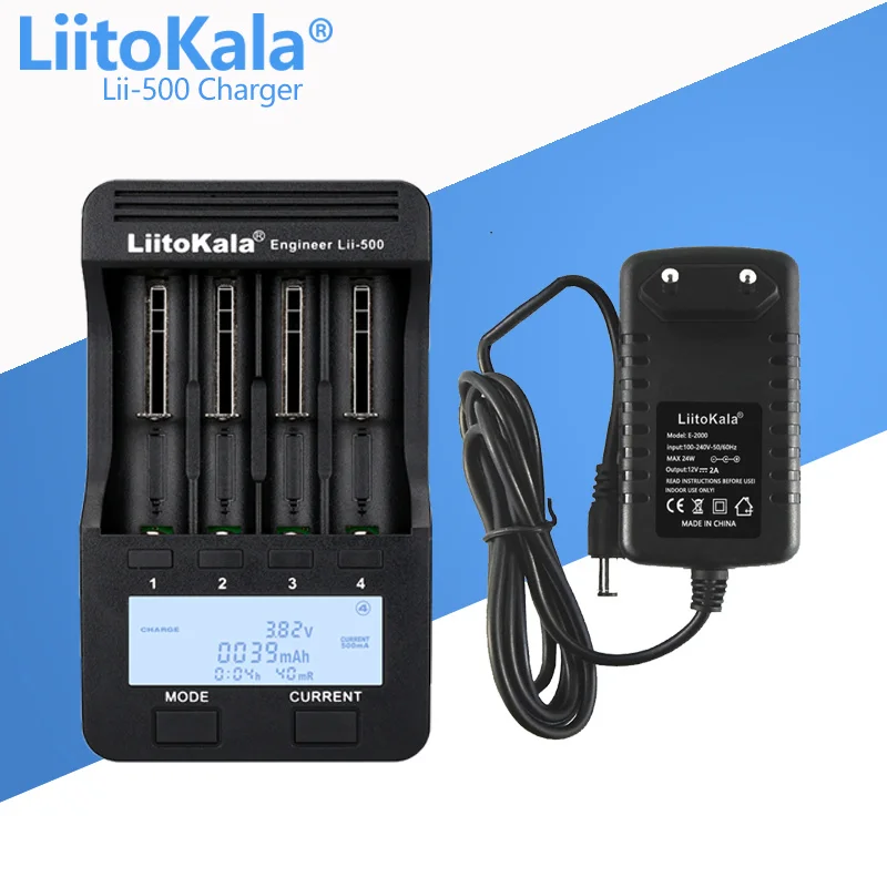 Battery Charger Battery Charger Adapter LiitoKala Lii-500 Lii-M4 Lii-M4S LCD 3.7V 18650 18350 18500 16340 10440 14500 26650 1.2V AA AAA NiMH lithium battery Charger