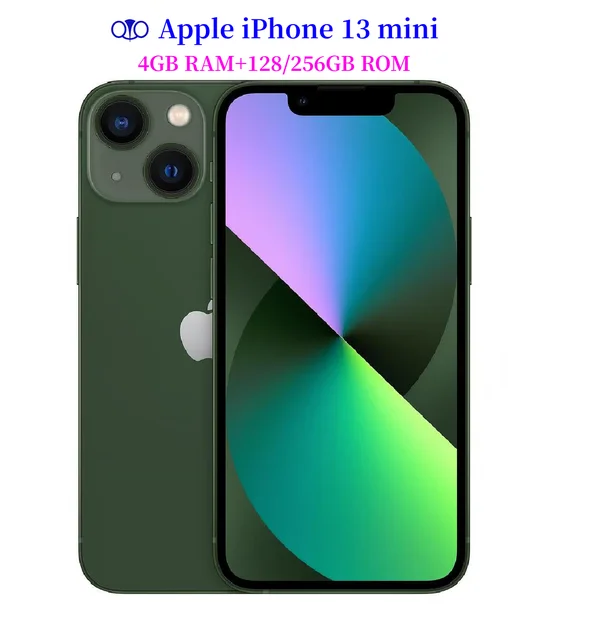 97% New Original Apple iPhone 13mini 5.4" Genuine 5G Phone 128/256GB A15 Bionic IOS Face ID NFC Dual12MP&12MP Unlocked CellPhone