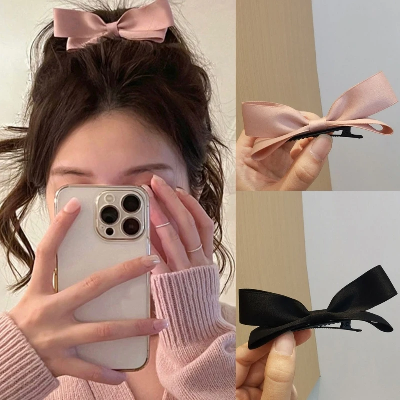 

Y2k заколка для волос «утиный нос» для горячих девушек красочная заколка в форме банта с декором тканевые заколки для волос для подростков Прямая поставка