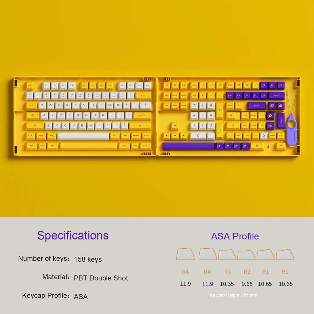 Akko Los Angeles Keycap Temático Conjunto 158-key Asa Perfil Completo Keycaps Pbt Double-shot para Teclados Mecânicos com Caixa de Coleção - Imagem 6