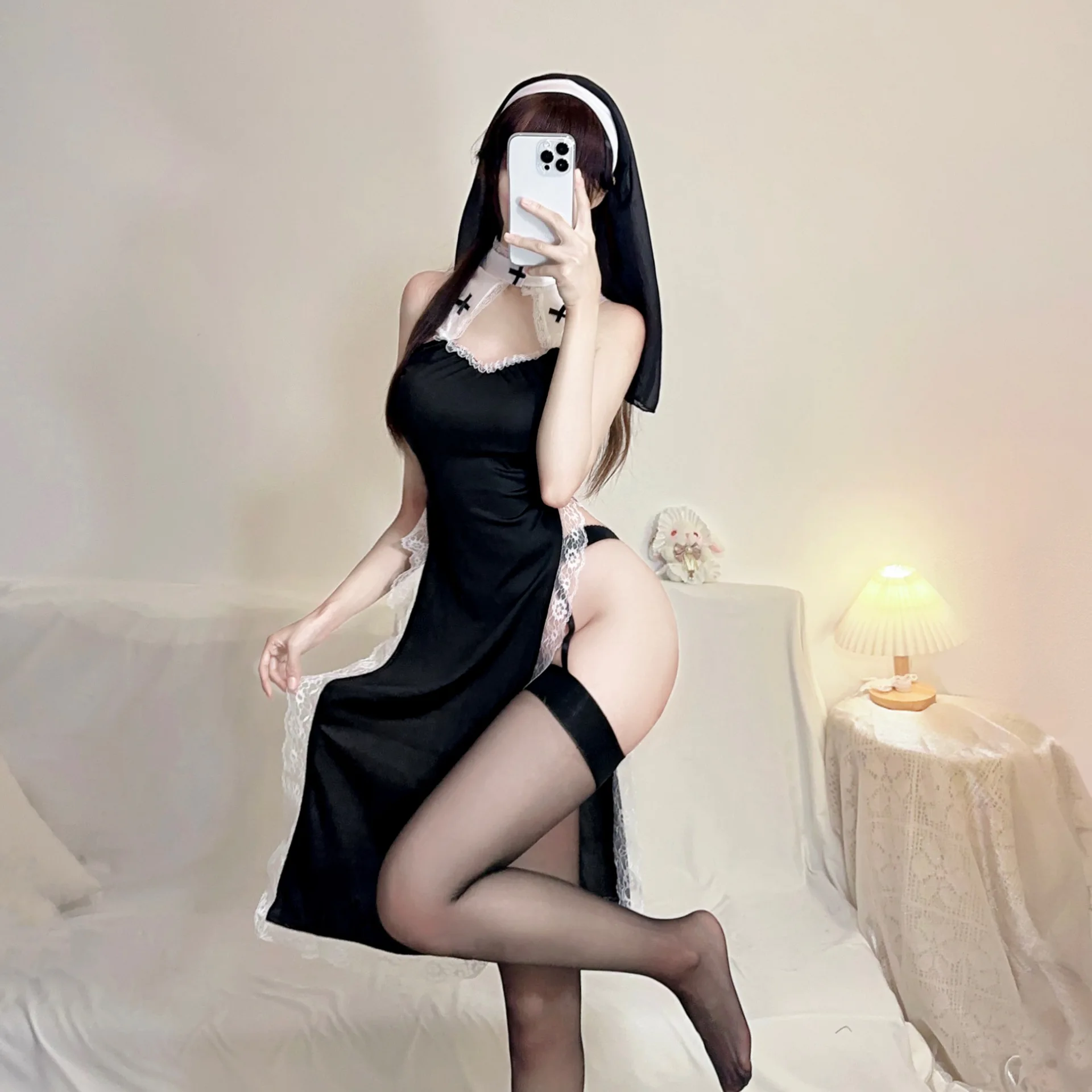 

Porno Crotchless Underwear Women French Apron Maid Dress Halloween Erotic Costumes Cosplay Lolita Uniform Sexy Lingerie Outfit