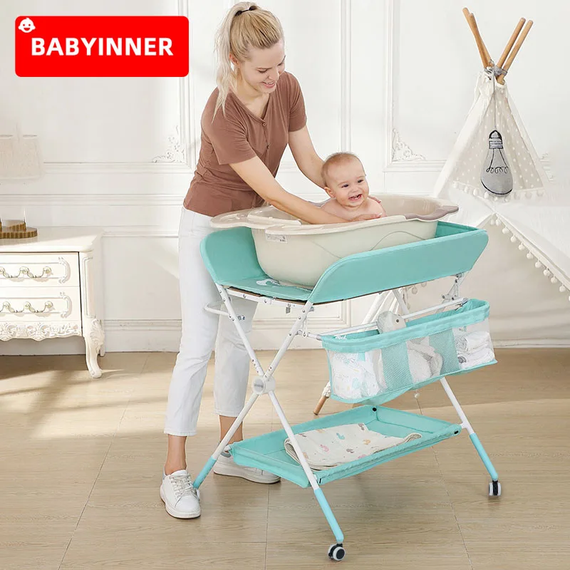 Babyinner Multifunctional Changing Table Infant Diaper Table Foldable