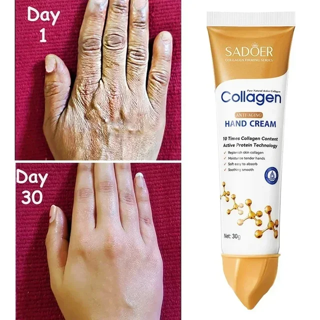 Collagen Anti-wrinkle Hand Cream Anti-drying Anti-crack Moisturise Nourish Dry Skin Softening  Whiten Hand Care Repair Product 3