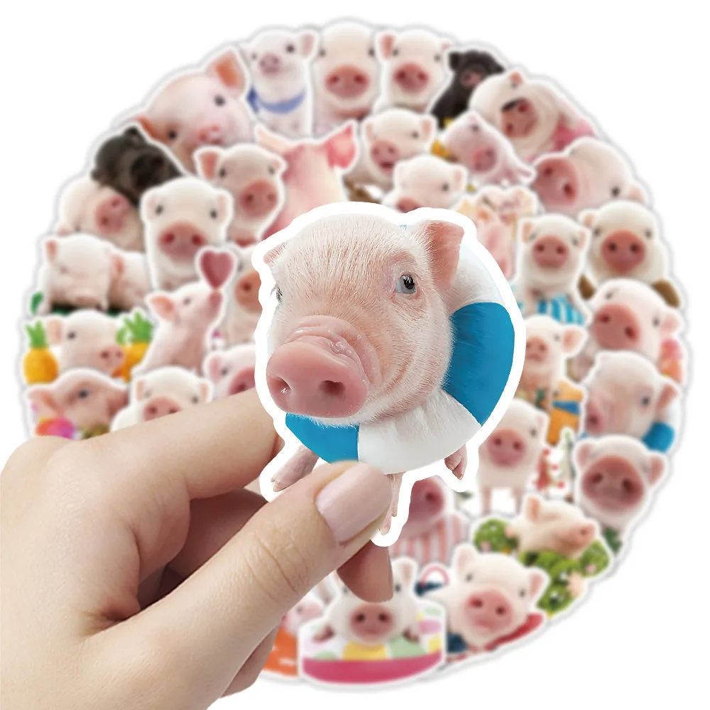 50Pcs 핑크 돼지 패턴 스티커 패션 DIY 저널 전화 수하물 장식 데칼 LanLanStickersWorld Store