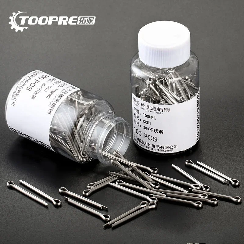 

TOOPRE Mountain Bike 100 Pcs Disc Brake Pads Lock Pins Iamok Stainless Steel Split Pin Pad Bolt Bicycle Parts