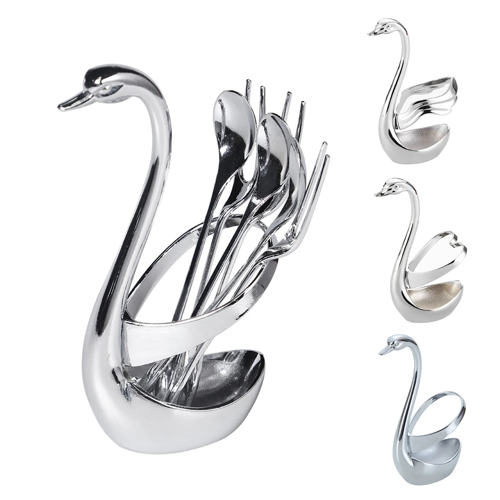 SwanBaseHolderDinnerwareHolderForksSetStainlessSteelSalad