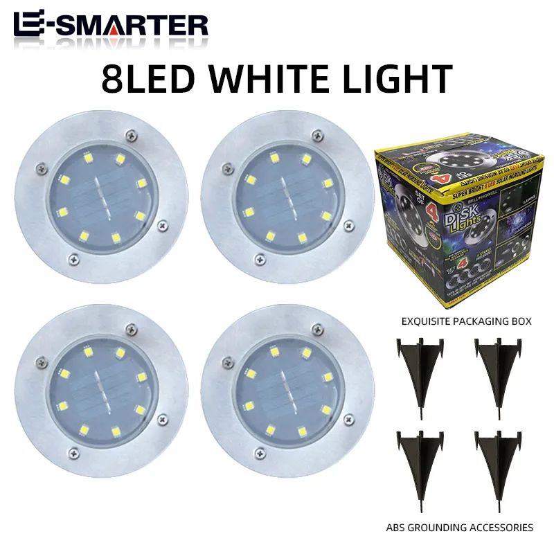 Solar LED Floor Lamp 4PCS for Lawn Decoration Garden Terrace Courtyard