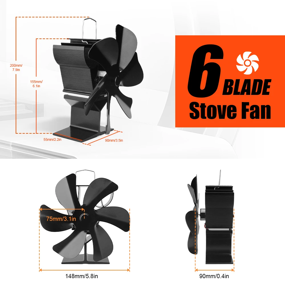 aquecimento alimentado fogao ventilador baixo ruido 6 01