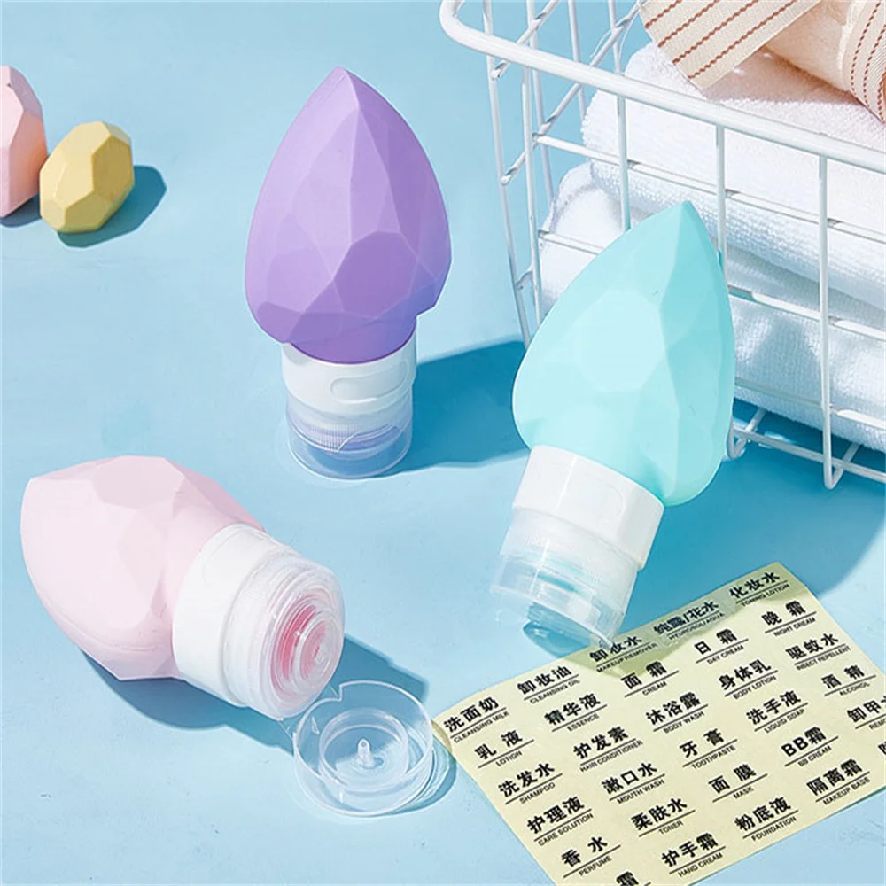 

New 80ml Travel Botttle Refillable Soft Silicone Lotion Shampoo Container Leak Proof Squeezable Tube Empty Split Bottle Wholesle