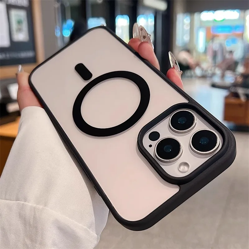 Clear Acrylic Magnetic Wireless Charging Phone Case with MagSafe Compatibility