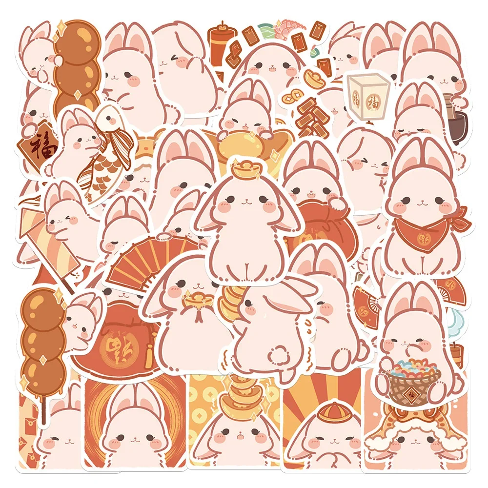 

10/30/50PCS Hand-painted Rabbit Graffiti Sticker Personality Creative Sticker Desk Guitar Computer Waterproof Sticker Wholesale