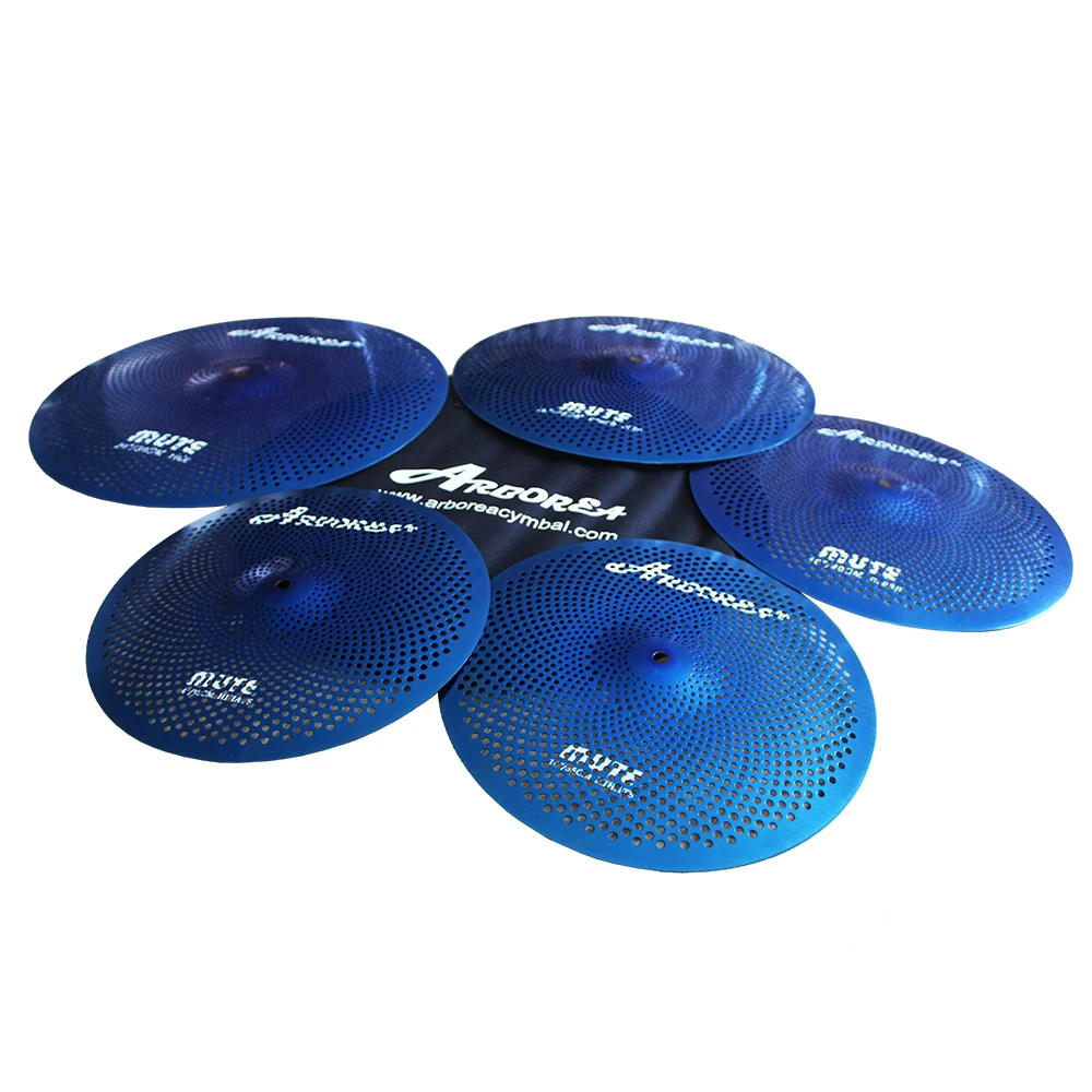 

Blue Low Volume Cymbal Set 14" Hi-Hat+16"Crash+18"Crash+20"Ride+Bag