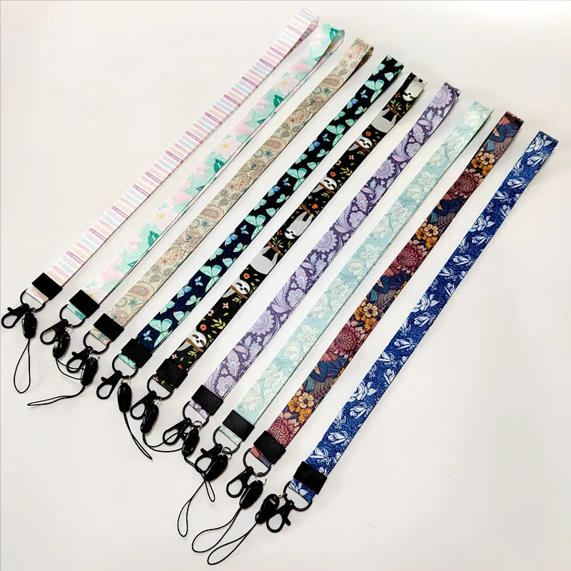 Fashion Flowers Neck Strap Lanyards For Keys Keychain Badge Holder