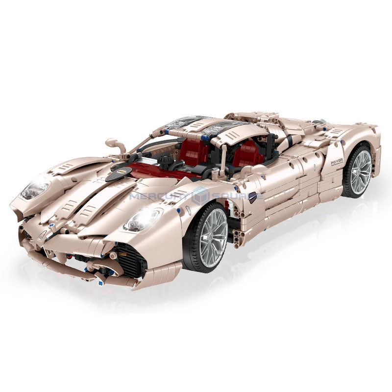 Pink Pagani Utopia Sports Car Building Blocks MOC JJ9210 High