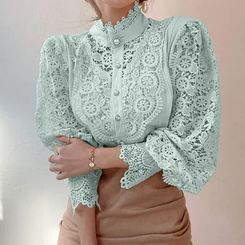 Vintage Lace Embroidery Blouses Floral and Elegant