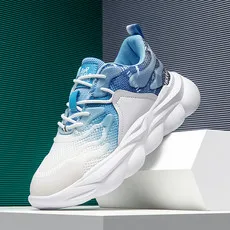 

Кроссовки мужские из микрофибры, мягкая подошва, дышащие, повседневная обувь для бега на платформе, массивные, сетчатые