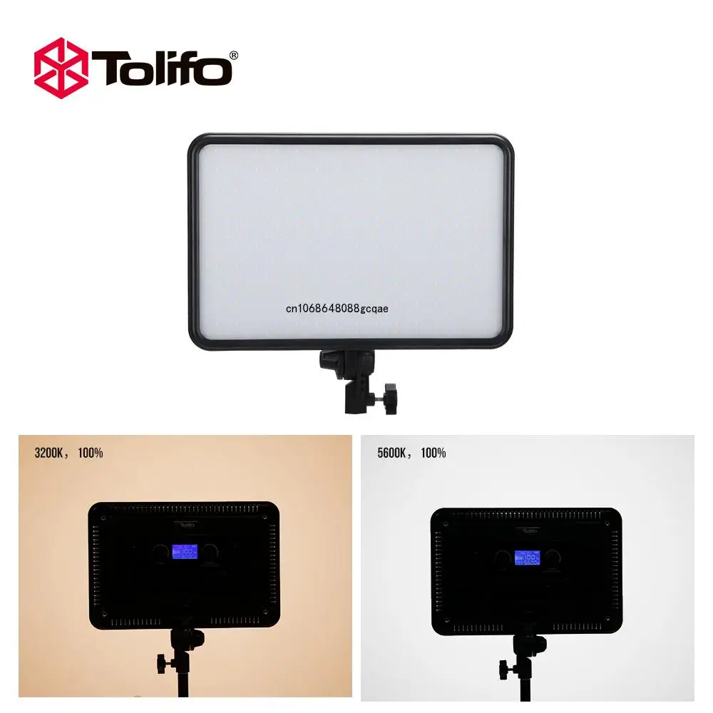 

Лампа Tolifo PT-F60B для фотографий, двухцветная, 3200k-5600K, ультраяркая панельная лампа для DSLR-камеры, студийной съемки на открытом воздухе