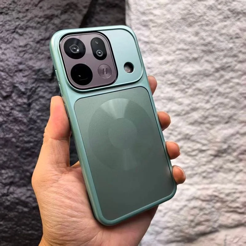 Luxury Aurora Magnetic Matte Phone Case with Wireless Charging Capability