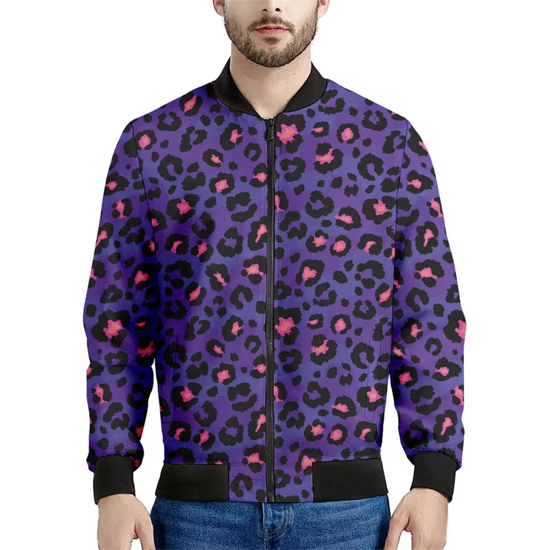 thumbnail image 1 of Chaqueta con cremallera y estampado de leopardo para hombre, sudadera con personalidad con estampado 3D, de manga larga, informal, holgada, ropa de calle, 1 of 5