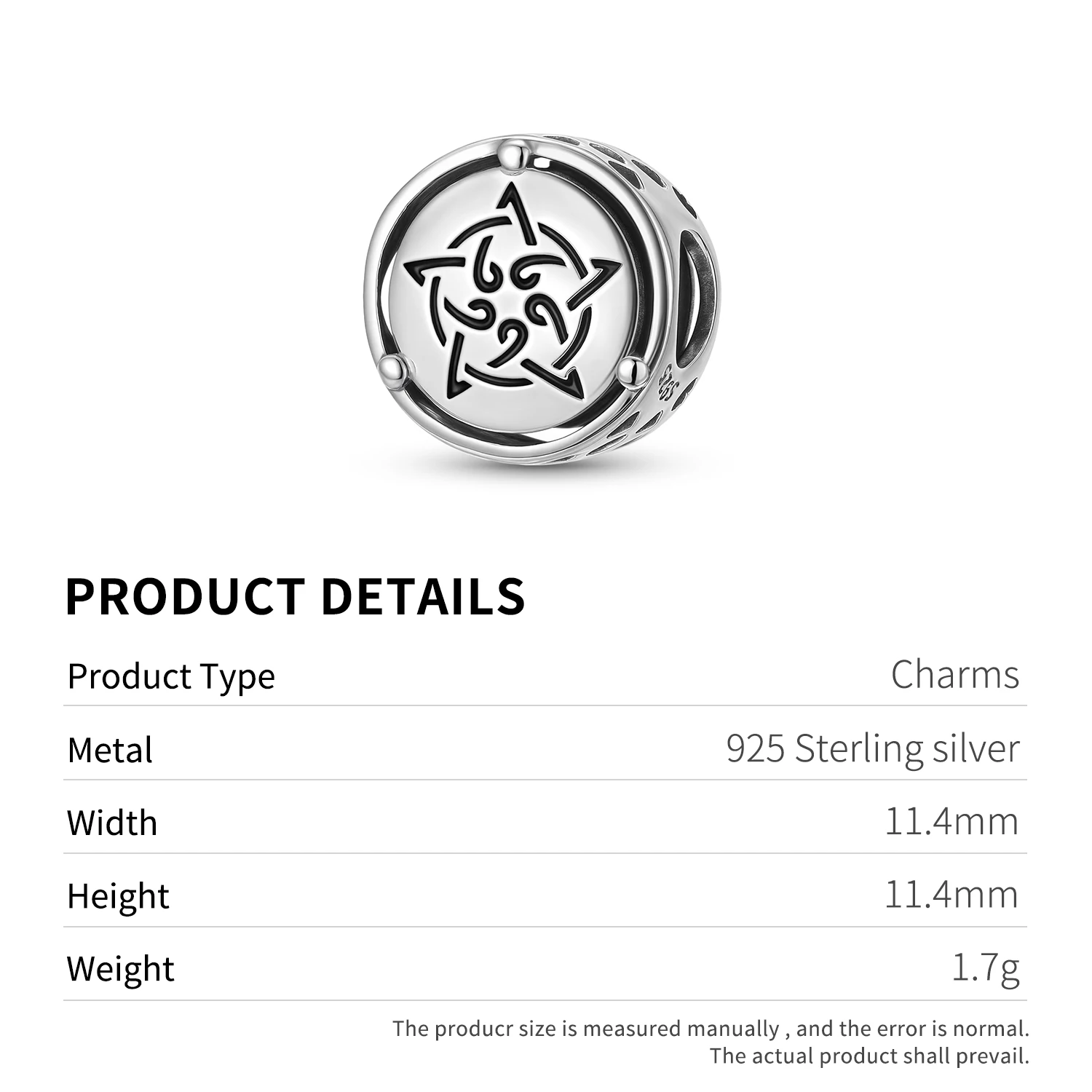 STILLHOUSE Charm-Perlen aus 925er-Sterlingsilber mit Engelsknoten, keltischer Knoten, dreieckig, keltischer Knoten, Schmuck, Geschenke für Frauen, junge Dame – Detail 17