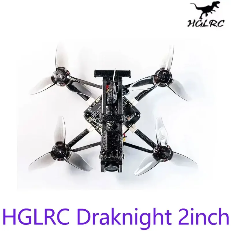 Détail du récepteur ELRS ou TBS Nano sur le drone FPV HGLRC Draknight 2 pouces toothpick, avec câbles et connecteurs.
