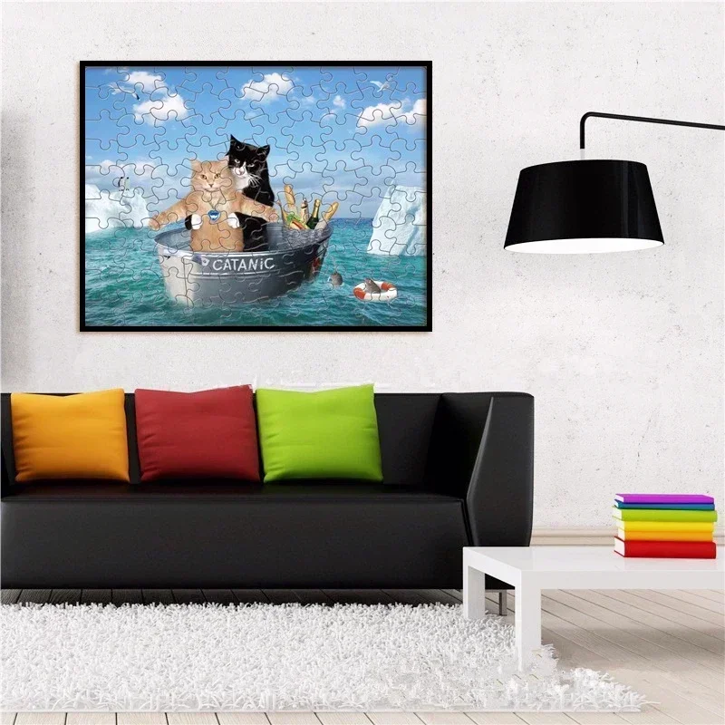 28.5*21.5cm Paper Jigsaw Puzzle 100 Pieces Animals Adult Stress Relief Children Educational Entertainment Toys Christmas Gift 5