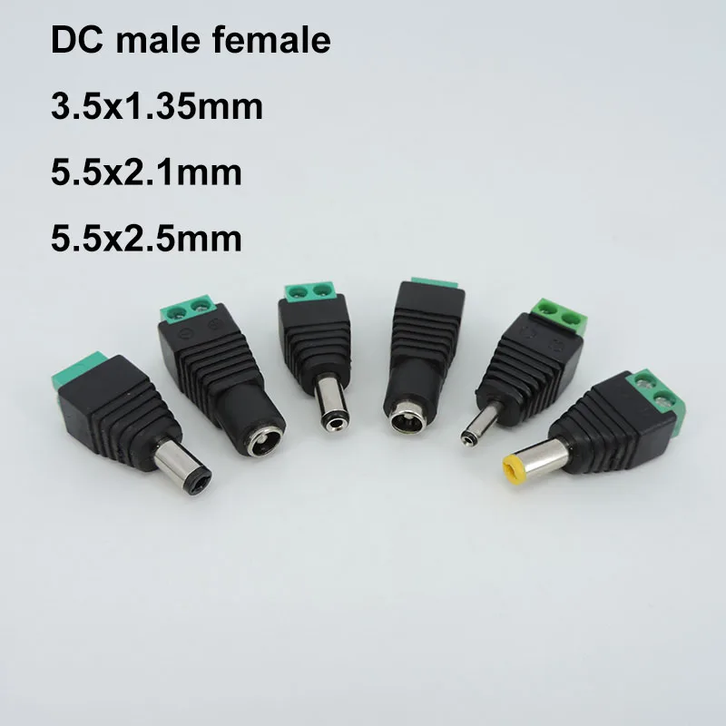 

DC Female Male DC Connector 5.5 x 2.1MM 5.5*2.5MM 3.5*1.35MM Power Jack Adapter Plug Led Strip Light