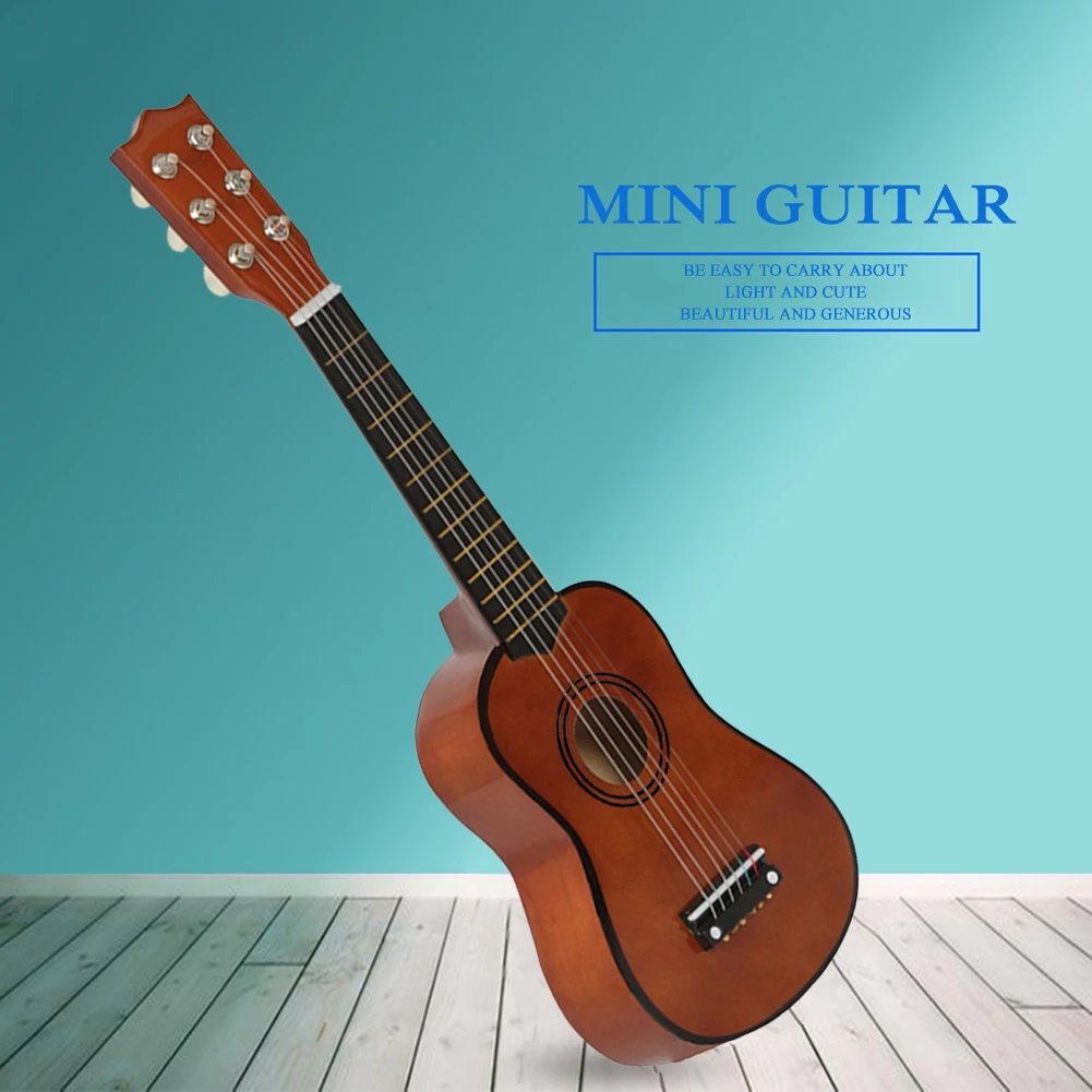 21 Inch Acoustic Guitar Ukulele 6 Strings Basswood Guitar Picks For Children Kids Beginners