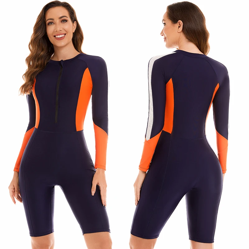 

Women Long Sleeve Rashguard UPF 50+ Swimwear Bathing Suit Athletic One Piece UV Sun Protection RashGuard Diving Sufing SwimWear