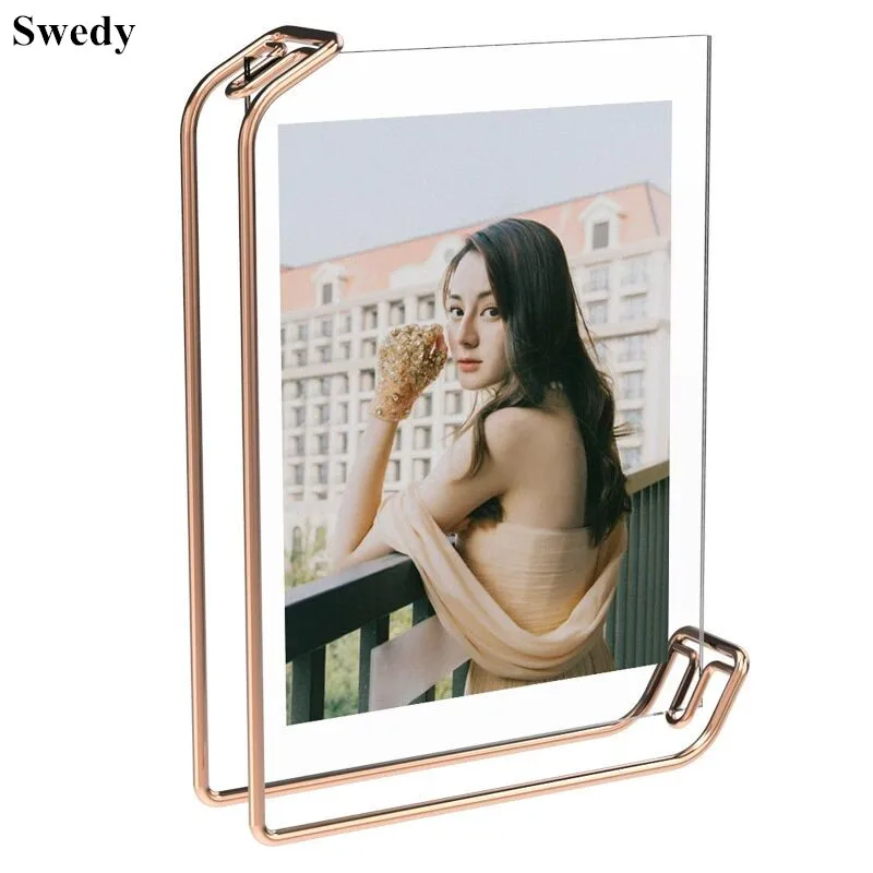 6 Inch 105x150mm Clear Double-Sided Acrylic Picture Photo Frame Desktop Menu Paper Card Sign Holder Display Stand v shaped acryliccard triangle bable conference double sided transparent guest card table sign tabletop seat