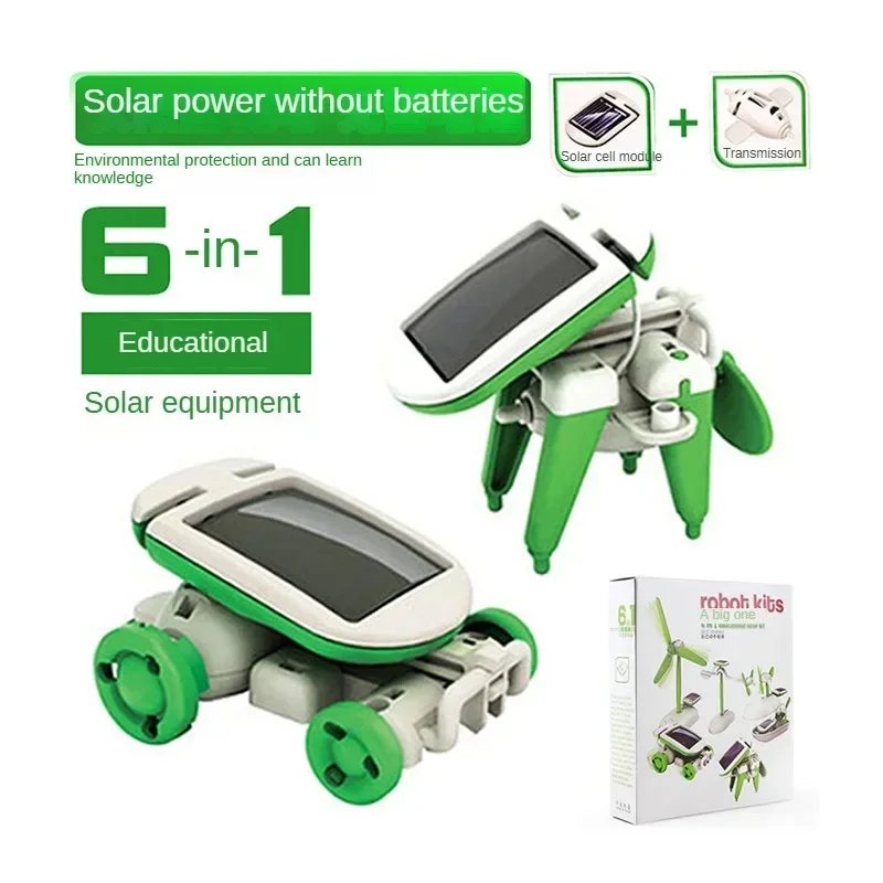 6in1DIY Solar Robot Science Experiment Creative Physics STEM Education Toys Enhance Assembly Skills Kids Gifts Building Project solar robot kit