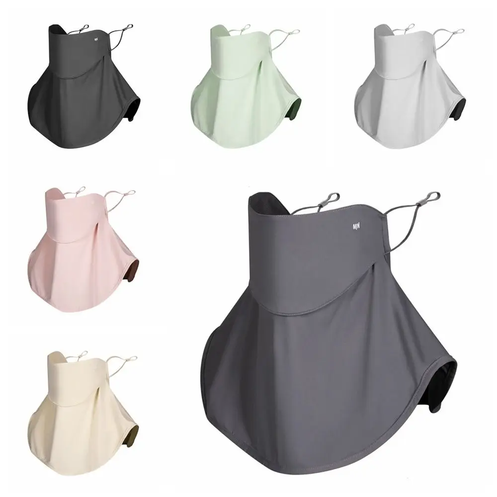 Solid Color Ice Silk Mask Summer Face Scarves UV Protection Neck Wrap Cover Face Shield Sun Proof Bib Personalized  Windproof 4