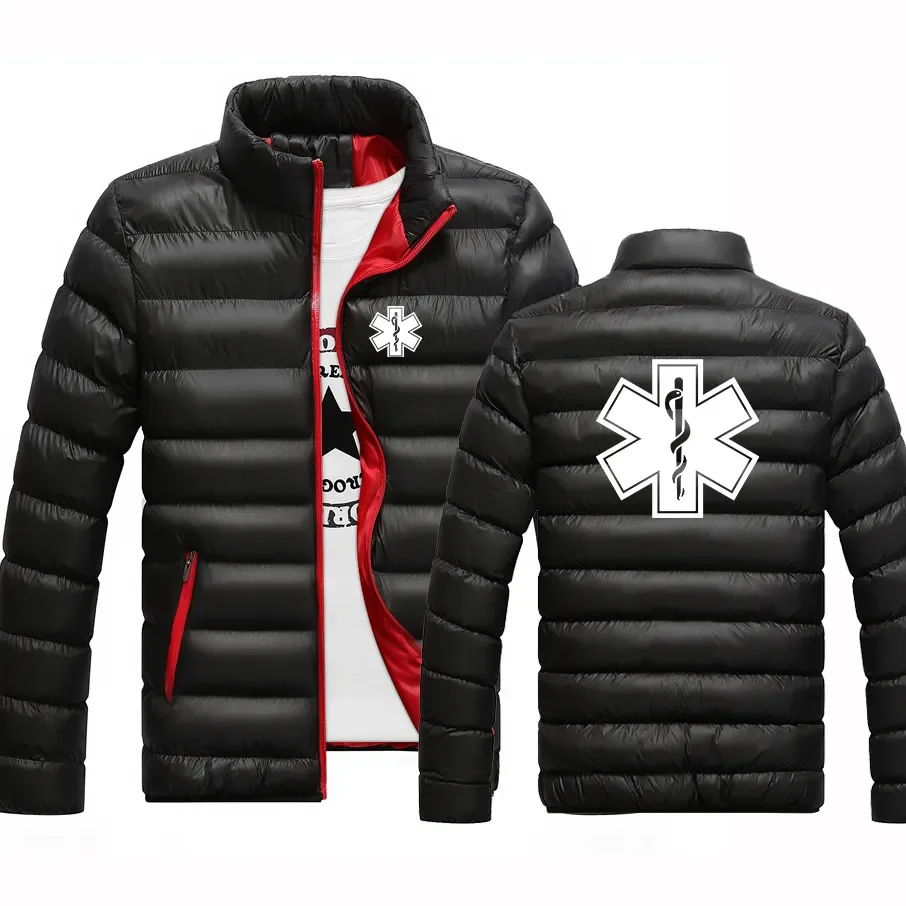 

EMT Paramedic Emergency Medical 2024 Men's New Winter Jackets Parka Warm Outwear Fashion Casual Slim Coats Windbreaker Coats Top