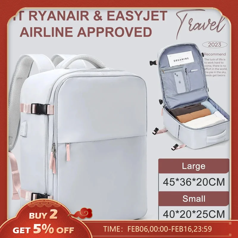 LikrosCabinBagRyanair40x20x25Easyjet45x36x20BackpackforWomen