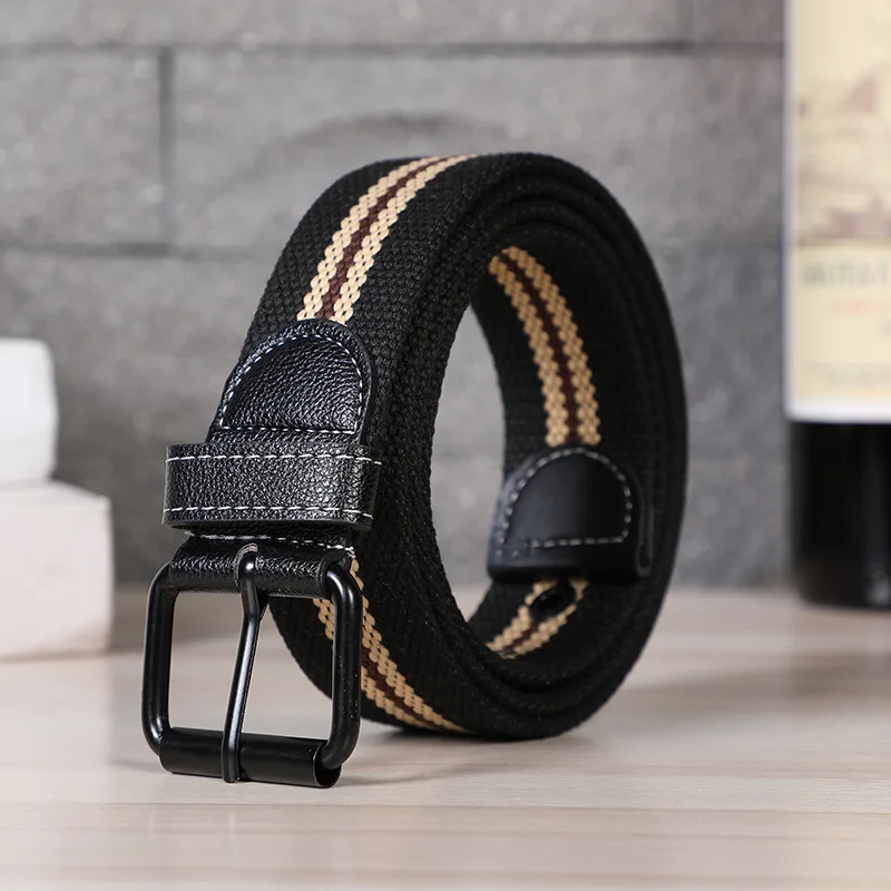 Simple Design Four Seasons Suitable for Women's Outdoor Jeans Pin Buckle Canvas Men's Belt leather belt price