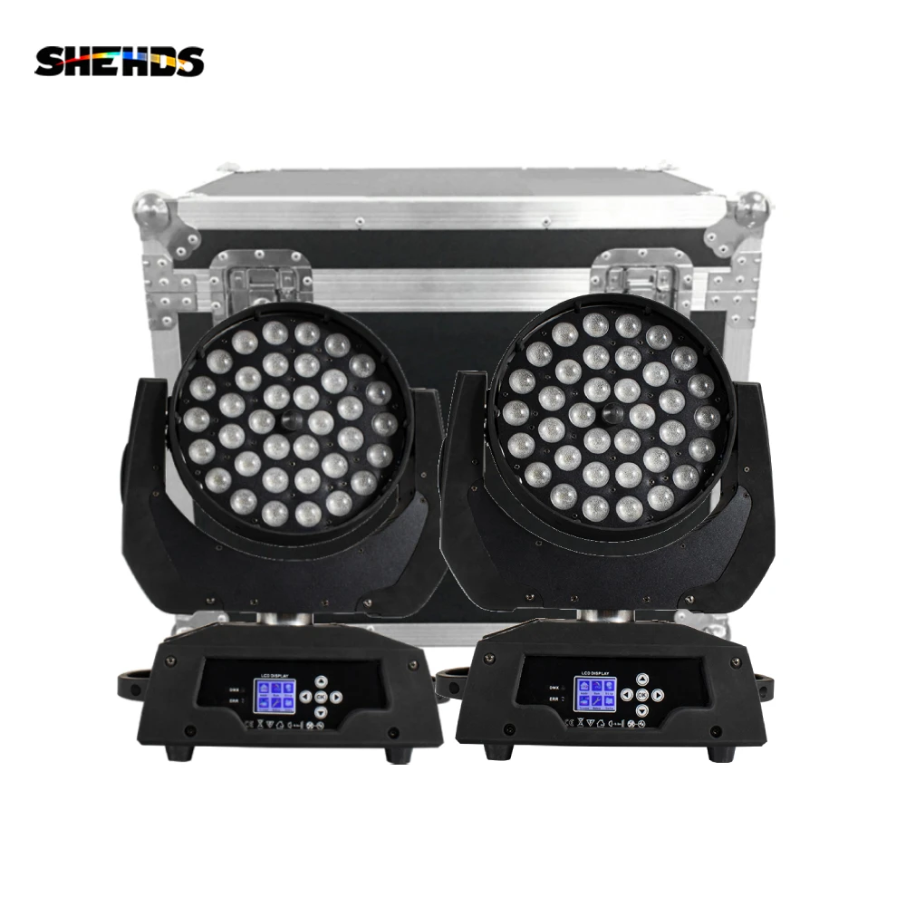

SHEHDS, 2 шт., Φ Zoom 36x18W RGBWA + UV Wash, Подвижная головка с полетным фонариком, для дискотеки, для сцены