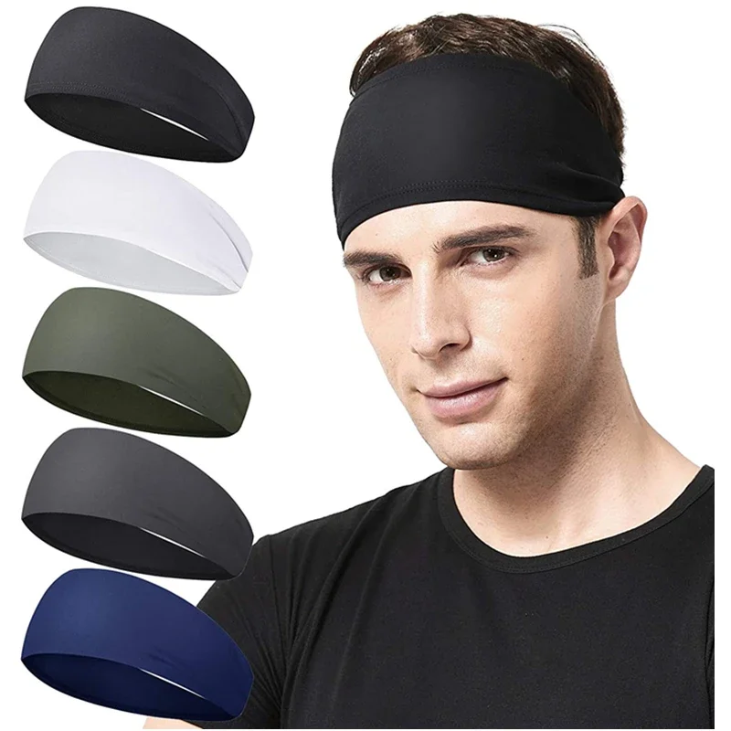 

Men Women Sports Headband Sweatband Stretch Elastic Gym Fitness Running Yoga Headwrap Breathable Quick-dry Absorbent Hair Bands